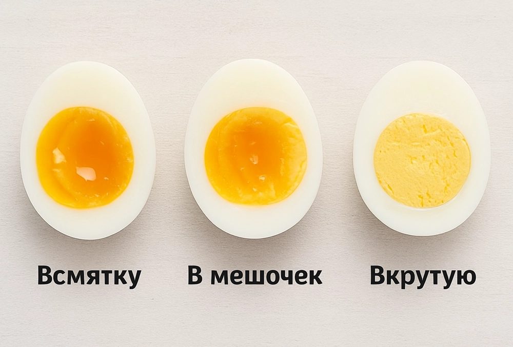 типы вареных яиц